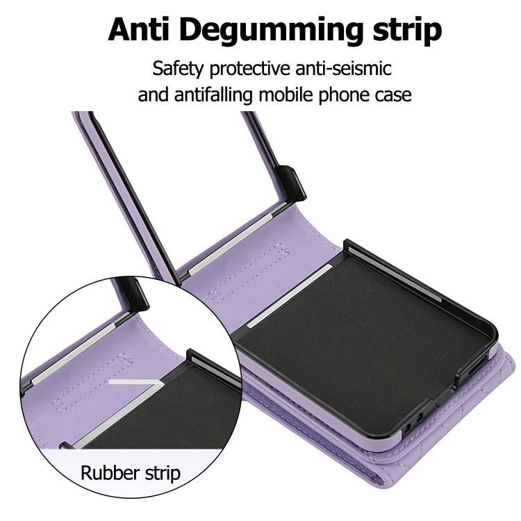 For Samsung Galaxy Z Flip7 5G V-shaped RFID Card Slot Phone Case with Ring Holder