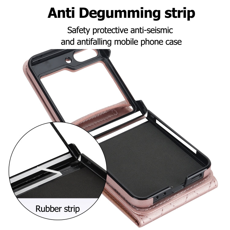 For Samsung Galaxy Z Flip6 / Flip7 FE Diamond Lattice RFID Card Slot Phone Case with Ring Holder