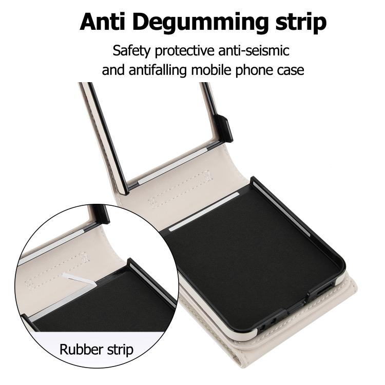 For Samsung Galaxy Z Flip7 5G Litchi Texture RFID Card Slot Phone Case with Ring Holder