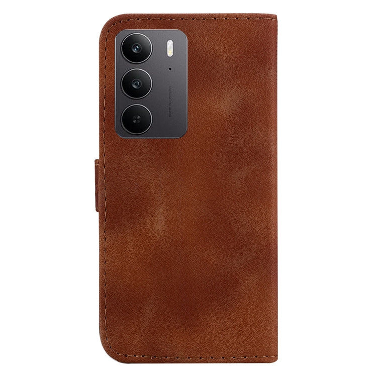 For Realme C75 Seven-shaped Embossed Leather Phone Case