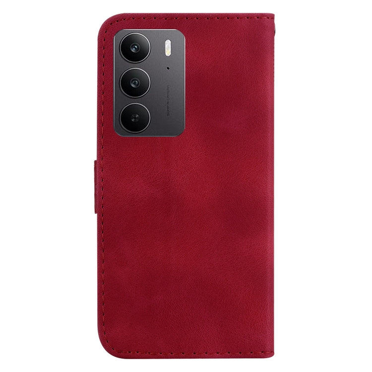 For Realme C75 Seven-shaped Embossed Leather Phone Case
