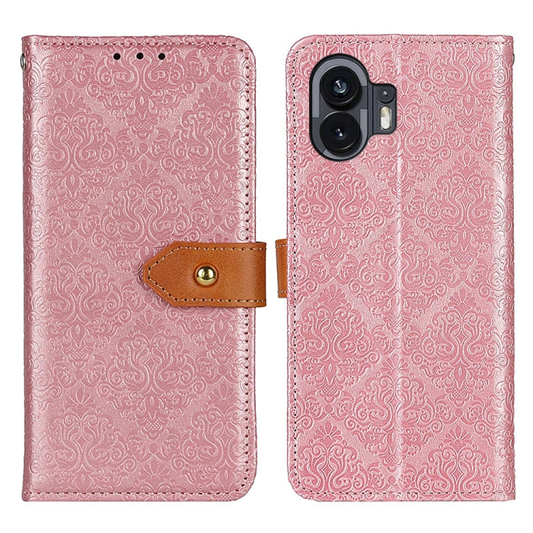 For Nothing Phone 2 European Floral Embossed Leather Phone Case