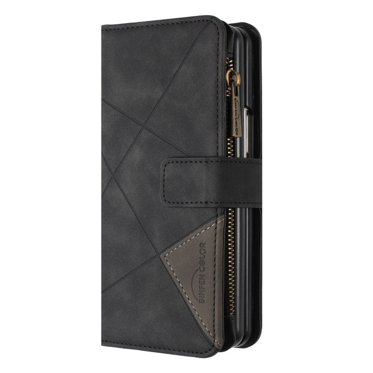 For Samsung Galaxy Z Fold4 Rhombus Texture Zipper Wallet Leather Phone Case