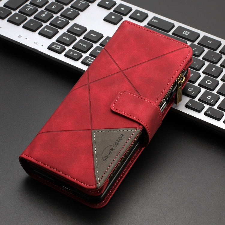 For Samsung Galaxy Z Fold4 Rhombus Texture Zipper Wallet Leather Phone Case