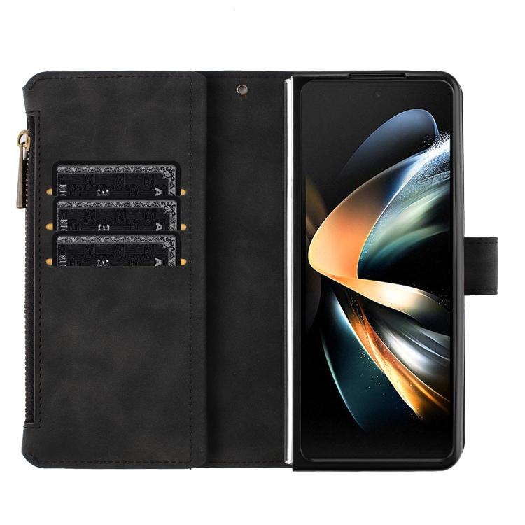 For Samsung Galaxy Z Fold7 Rhombus Texture Zipper Wallet Leather Phone Case