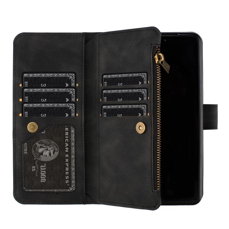 For Samsung Galaxy Z Fold7 Rhombus Texture Zipper Wallet Leather Phone Case