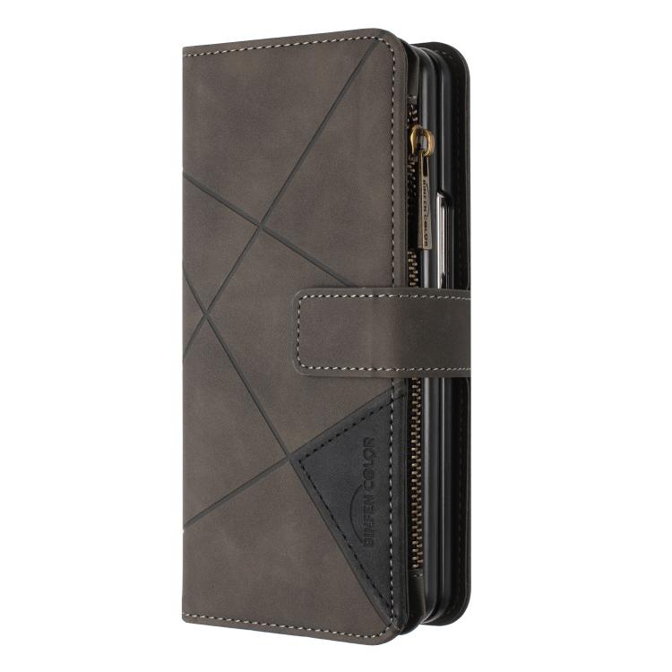 For Samsung Galaxy Z Fold7 Rhombus Texture Zipper Wallet Leather Phone Case