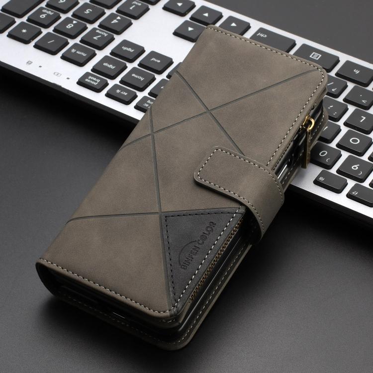 For Samsung Galaxy Z Fold7 Rhombus Texture Zipper Wallet Leather Phone Case