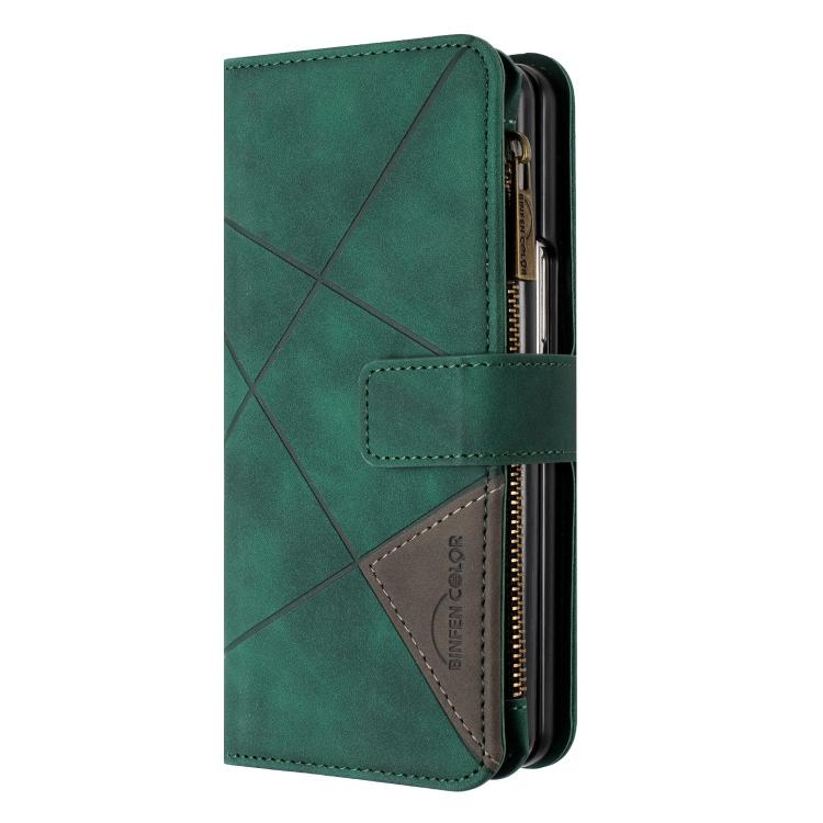 For Samsung Galaxy Z Fold7 Rhombus Texture Zipper Wallet Leather Phone Case