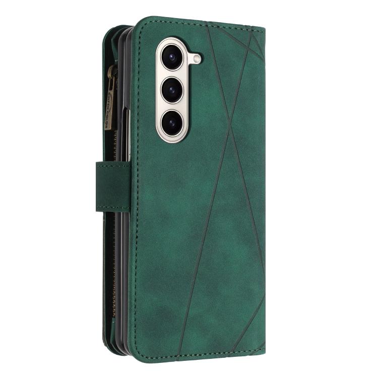 For Samsung Galaxy Z Fold7 Rhombus Texture Zipper Wallet Leather Phone Case