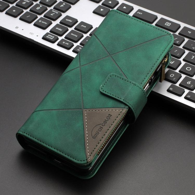 For Samsung Galaxy Z Fold7 Rhombus Texture Zipper Wallet Leather Phone Case
