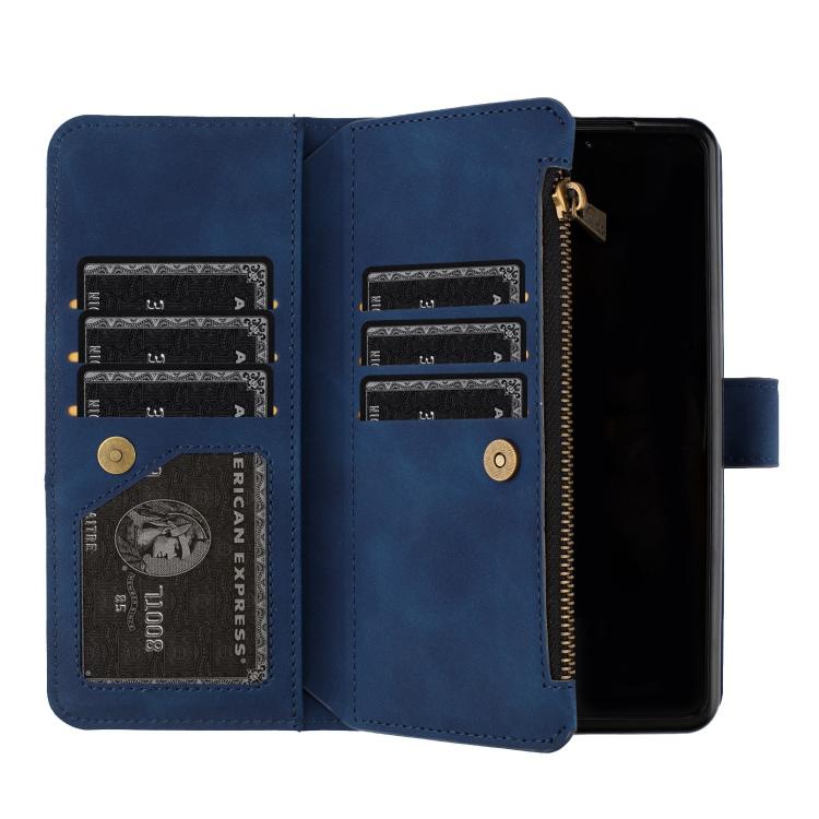 For Samsung Galaxy Z Fold7 Rhombus Texture Zipper Wallet Leather Phone Case