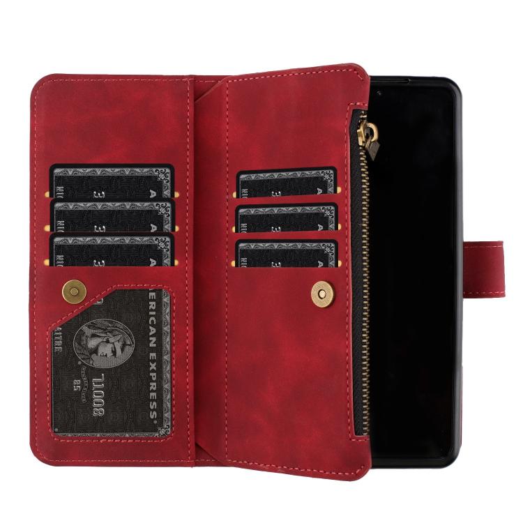 For Samsung Galaxy Z Fold7 Rhombus Texture Zipper Wallet Leather Phone Case