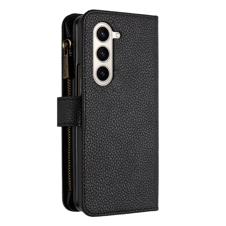 For Samsung Galaxy Z Fold5 Litchi Texture Zipper Wallet Leather Phone Case