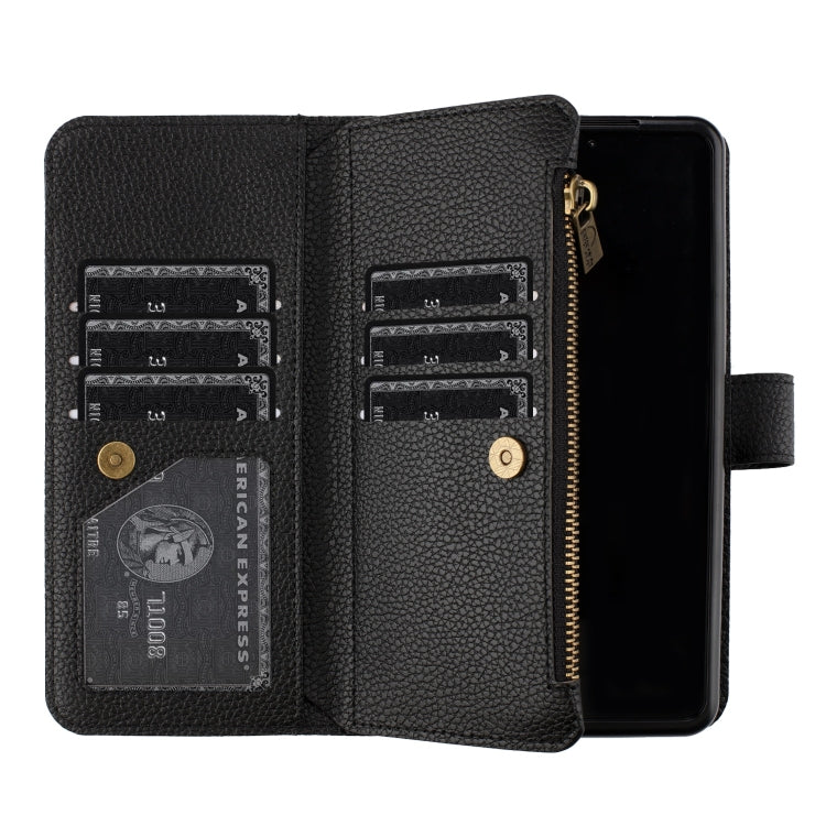 For Samsung Galaxy Z Fold5 Litchi Texture Zipper Wallet Leather Phone Case