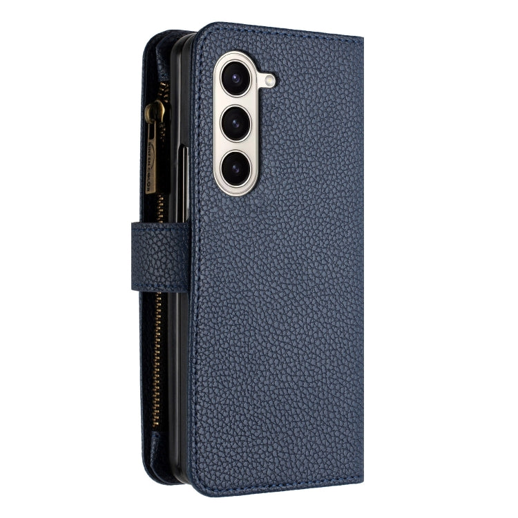 For Samsung Galaxy Z Fold5 Litchi Texture Zipper Wallet Leather Phone Case