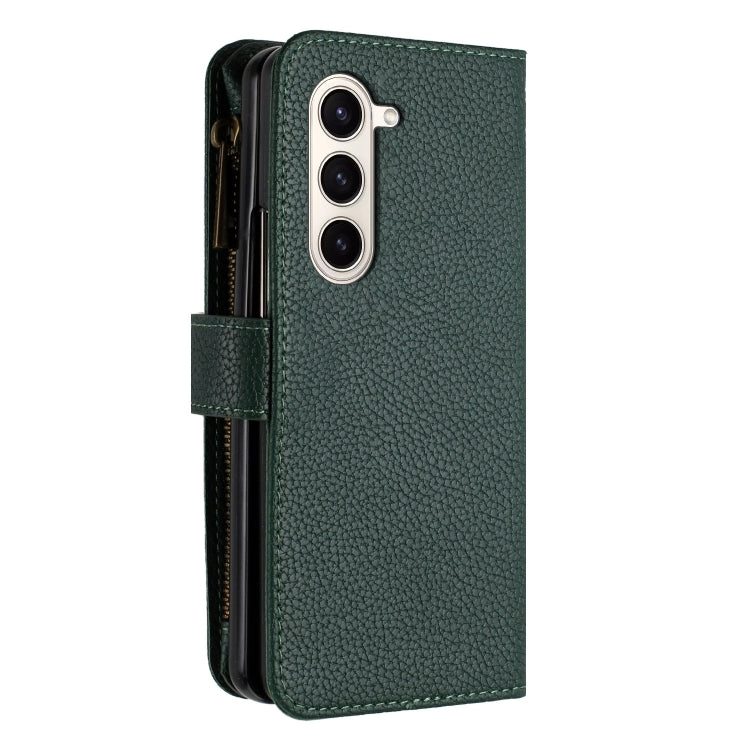 For Samsung Galaxy Z Fold5 Litchi Texture Zipper Wallet Leather Phone Case
