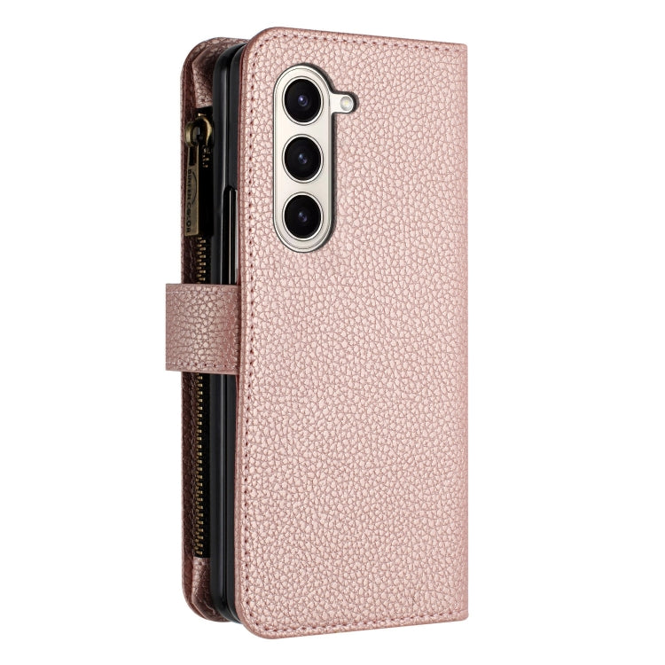For Samsung Galaxy Z Fold5 Litchi Texture Zipper Wallet Leather Phone Case