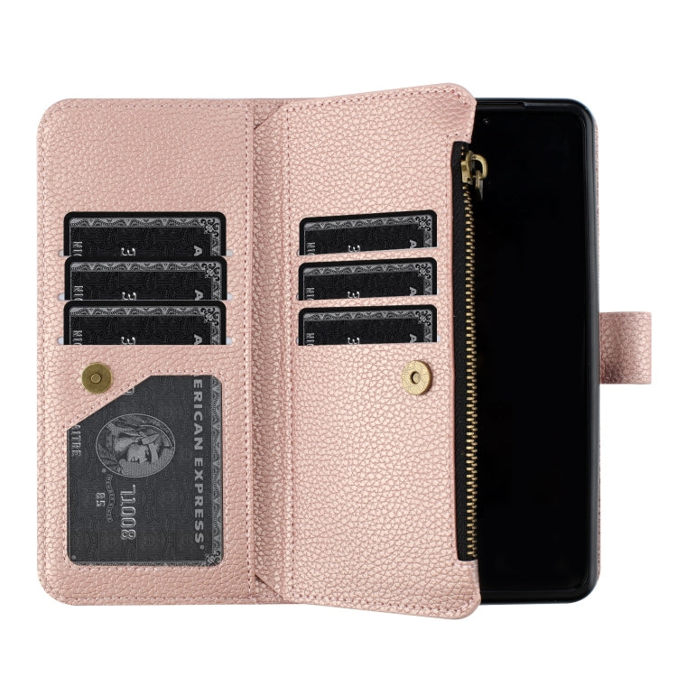 For Samsung Galaxy Z Fold5 Litchi Texture Zipper Wallet Leather Phone Case