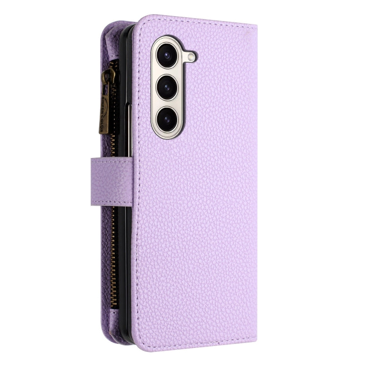 For Samsung Galaxy Z Fold5 Litchi Texture Zipper Wallet Leather Phone Case