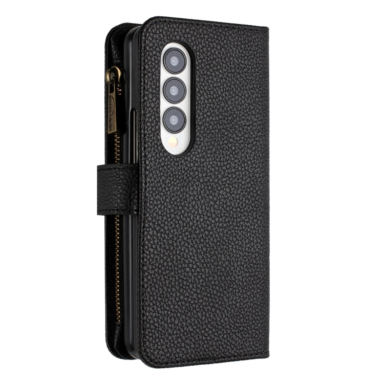 For Samsung Galaxy Z Fold4 Litchi Texture Zipper Wallet Leather Phone Case