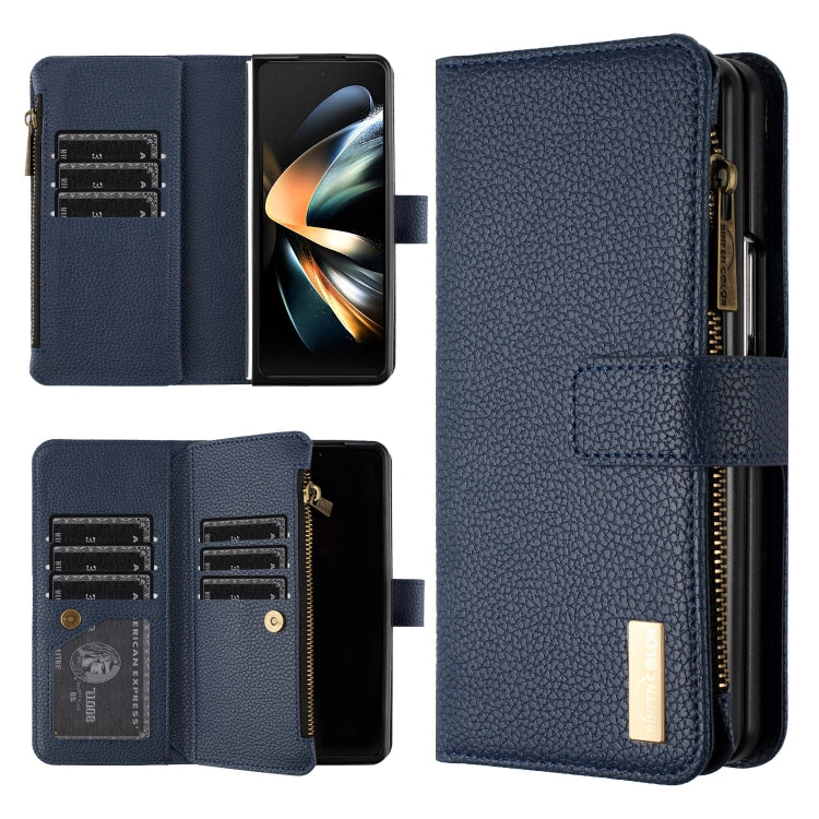 For Samsung Galaxy Z Fold4 Litchi Texture Zipper Wallet Leather Phone Case