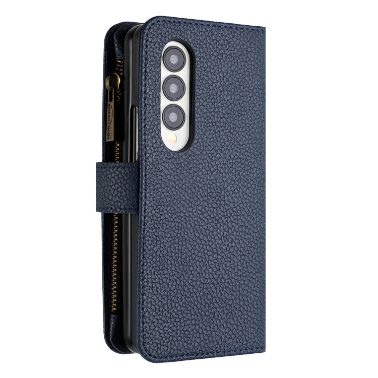 For Samsung Galaxy Z Fold4 Litchi Texture Zipper Wallet Leather Phone Case