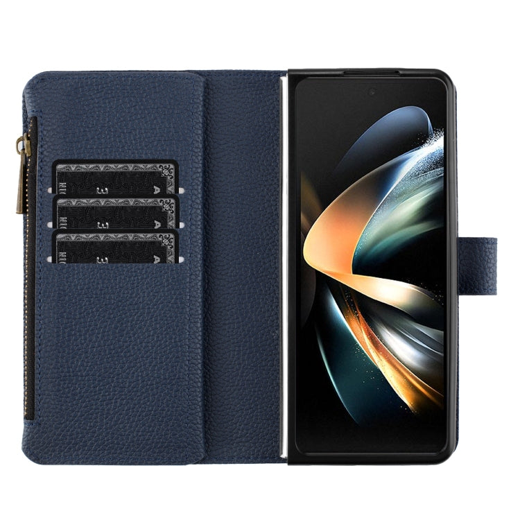 For Samsung Galaxy Z Fold4 Litchi Texture Zipper Wallet Leather Phone Case