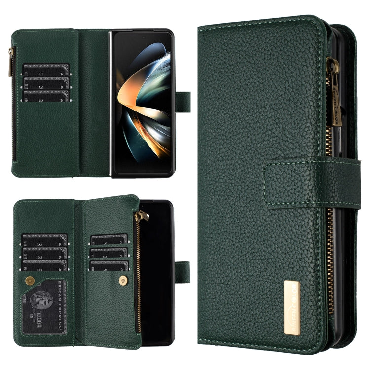 For Samsung Galaxy Z Fold4 Litchi Texture Zipper Wallet Leather Phone Case