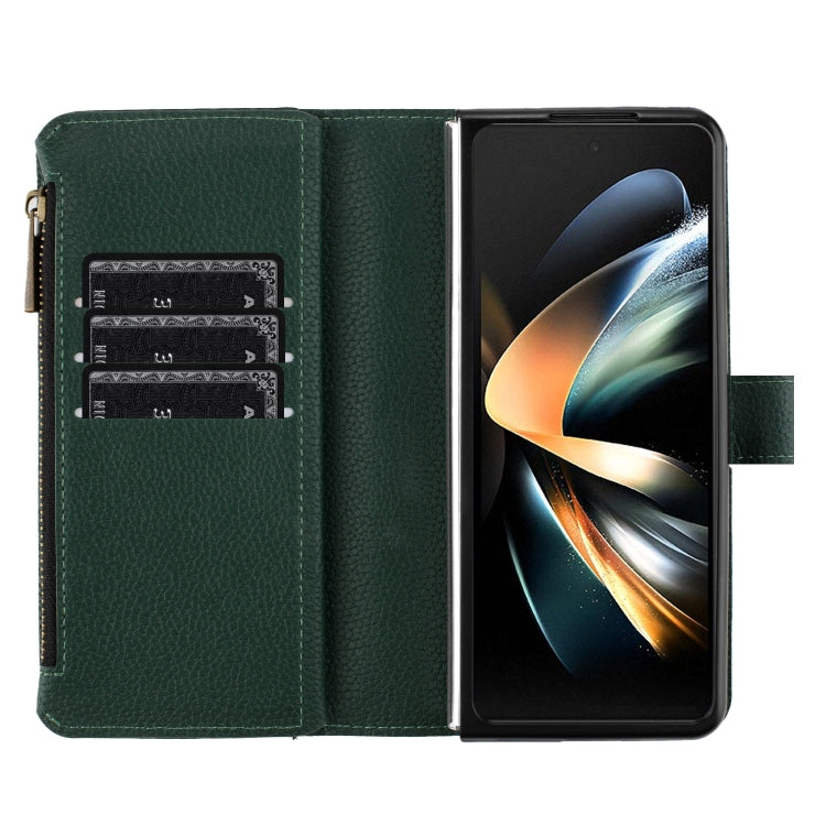 For Samsung Galaxy Z Fold4 Litchi Texture Zipper Wallet Leather Phone Case