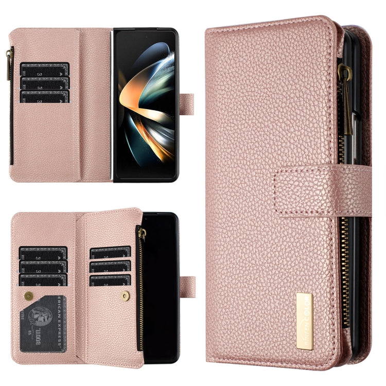 For Samsung Galaxy Z Fold4 Litchi Texture Zipper Wallet Leather Phone Case