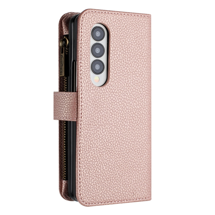 For Samsung Galaxy Z Fold4 Litchi Texture Zipper Wallet Leather Phone Case