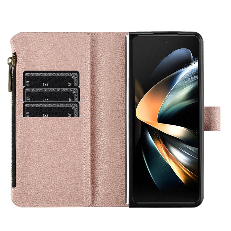 For Samsung Galaxy Z Fold4 Litchi Texture Zipper Wallet Leather Phone Case