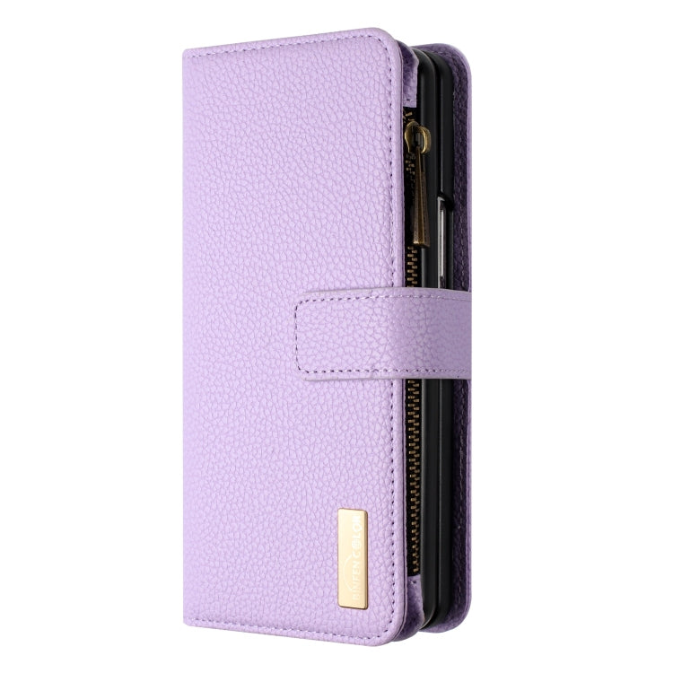 For Samsung Galaxy Z Fold4 Litchi Texture Zipper Wallet Leather Phone Case