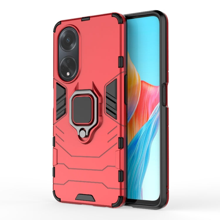 For OPPO A98 5G / A1 PC + TPU Shockproof Protective Phone Case with Magnetic Ring Holder