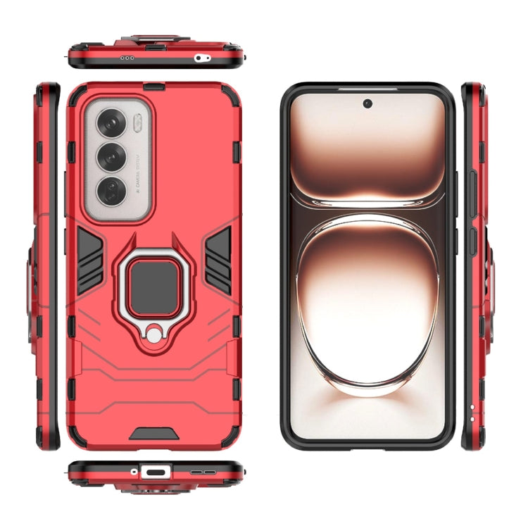 For OPPO Reno12 Global PC + TPU Shockproof Protective Phone Case with Magnetic Ring Holder