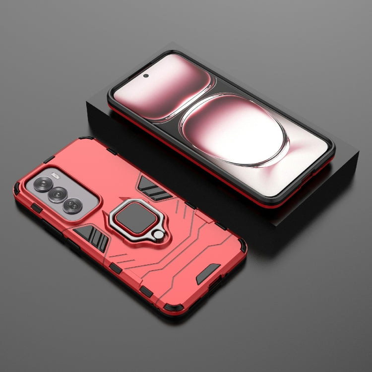 For OPPO Reno12 Pro Global PC + TPU Shockproof Protective Phone Case with Magnetic Ring Holder