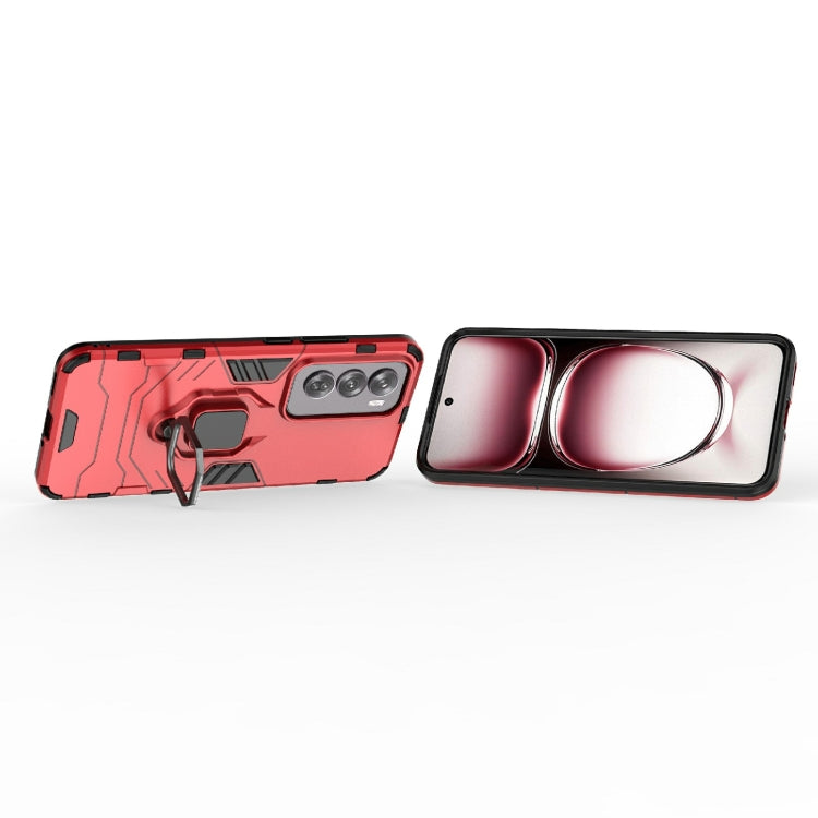 For OPPO Reno12 Pro Global PC + TPU Shockproof Protective Phone Case with Magnetic Ring Holder