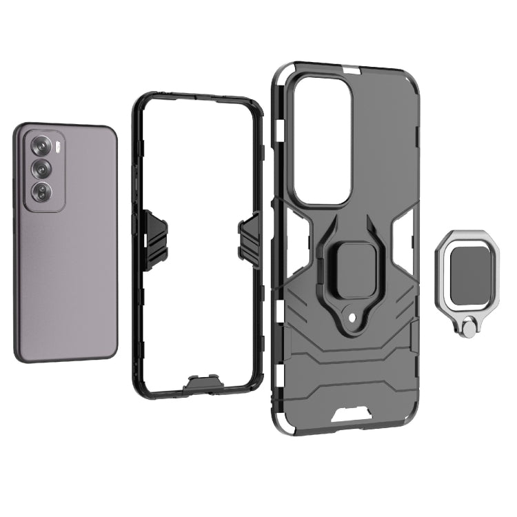 For OPPO Reno12 Pro Global PC + TPU Shockproof Protective Phone Case with Magnetic Ring Holder