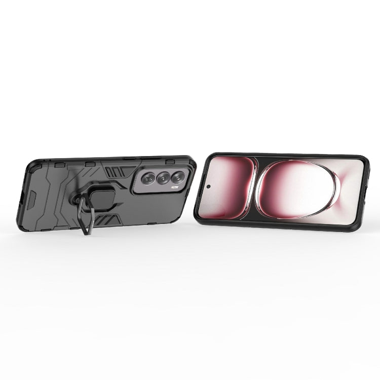 For OPPO Reno12 Pro Global PC + TPU Shockproof Protective Phone Case with Magnetic Ring Holder