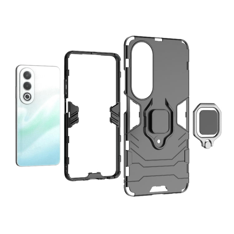 For OPPO K12X 5G Global PC + TPU Shockproof Protective Phone Case with Magnetic Ring Holder