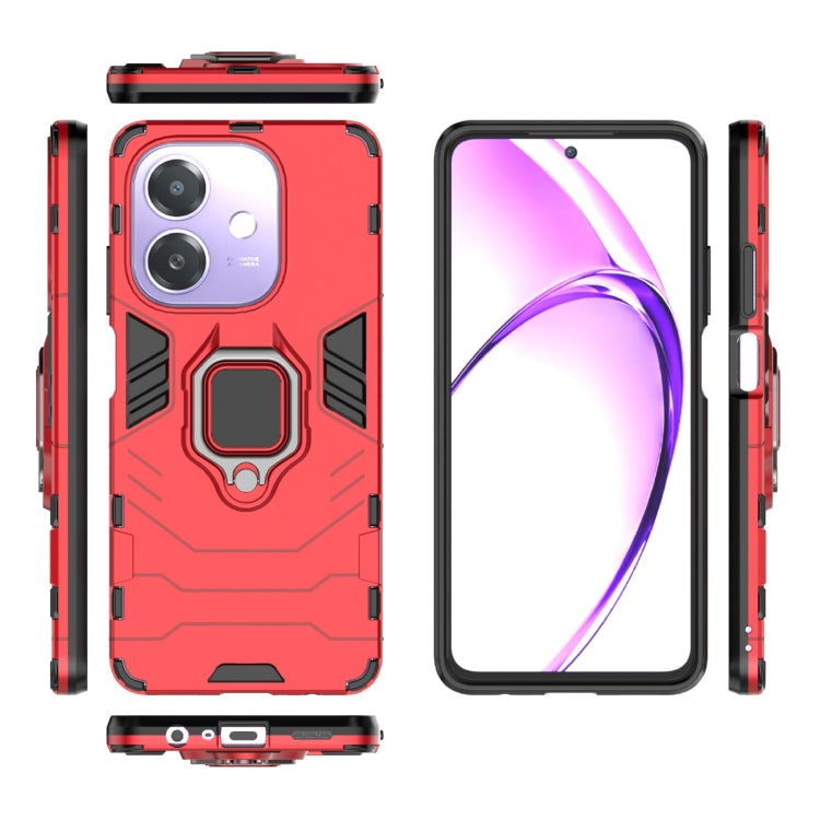 For OPPO A3x 5G PC + TPU Shockproof Protective Phone Case with Magnetic Ring Holder