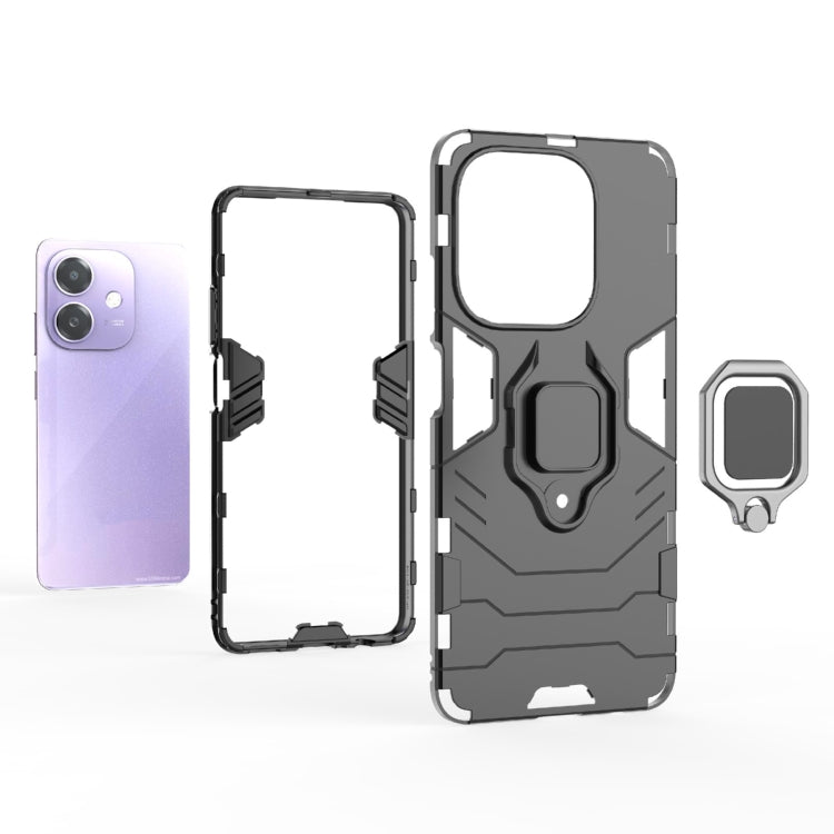 For OPPO A3x 5G PC + TPU Shockproof Protective Phone Case with Magnetic Ring Holder