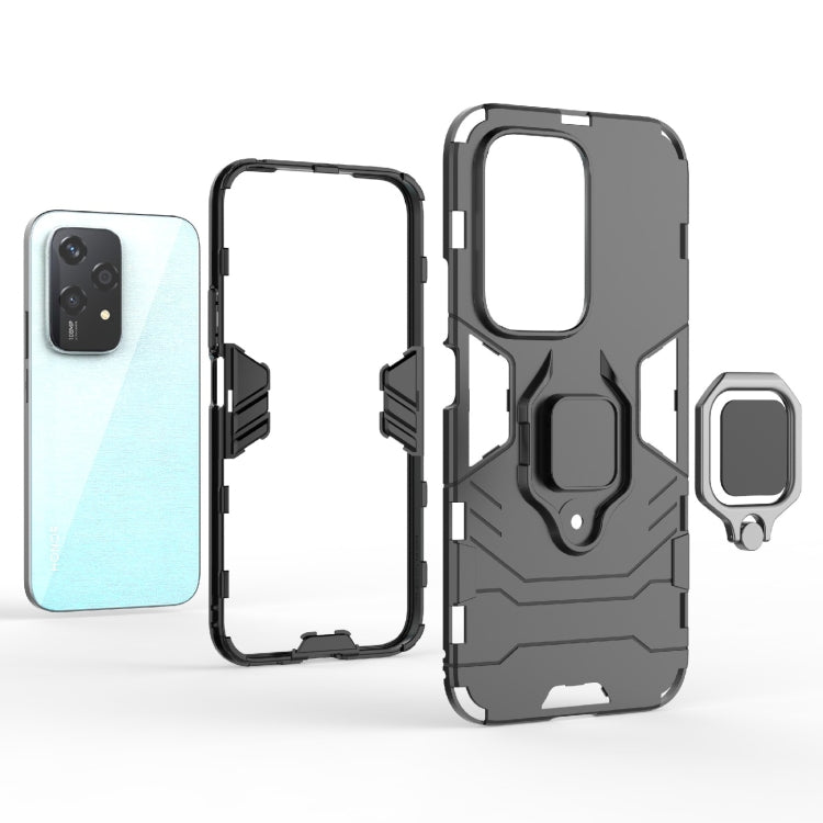 For Honor 200 Lite Global PC + TPU Shockproof Protective Phone Case with Magnetic Ring Holder