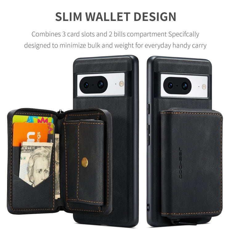 For Google Pixel 8 JEEHOOD Magnetic Zipper Wallet Phone Leather Case