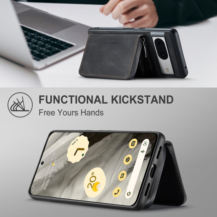 For Google Pixel 8 JEEHOOD Magnetic Zipper Wallet Phone Leather Case