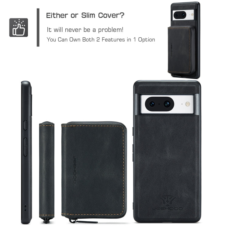 For Google Pixel 8 JEEHOOD Magnetic Zipper Wallet Phone Leather Case