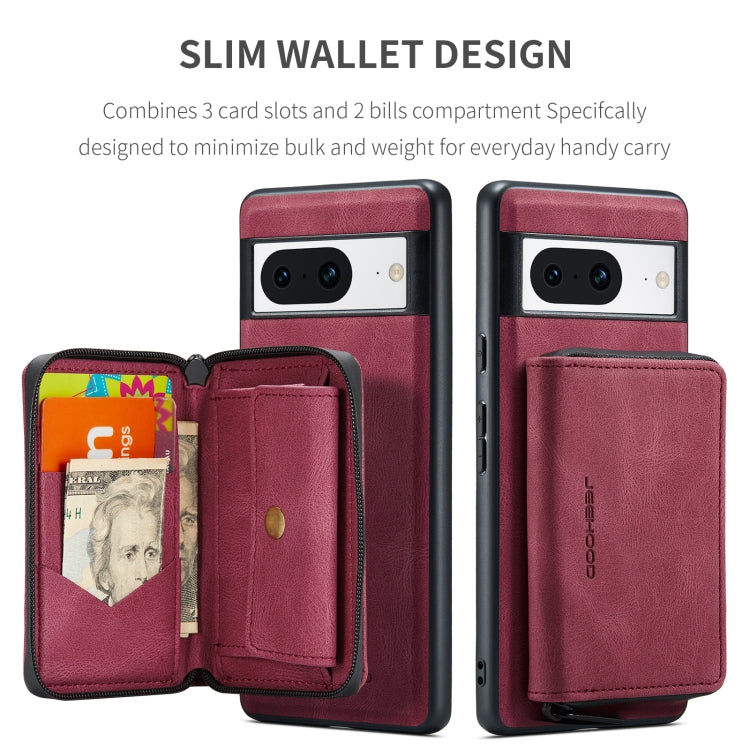For Google Pixel 8 JEEHOOD Magnetic Zipper Wallet Phone Leather Case