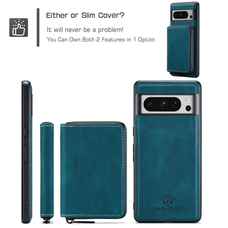 For Google Pixel 8 Pro JEEHOOD Magnetic Zipper Wallet Phone Leather Case