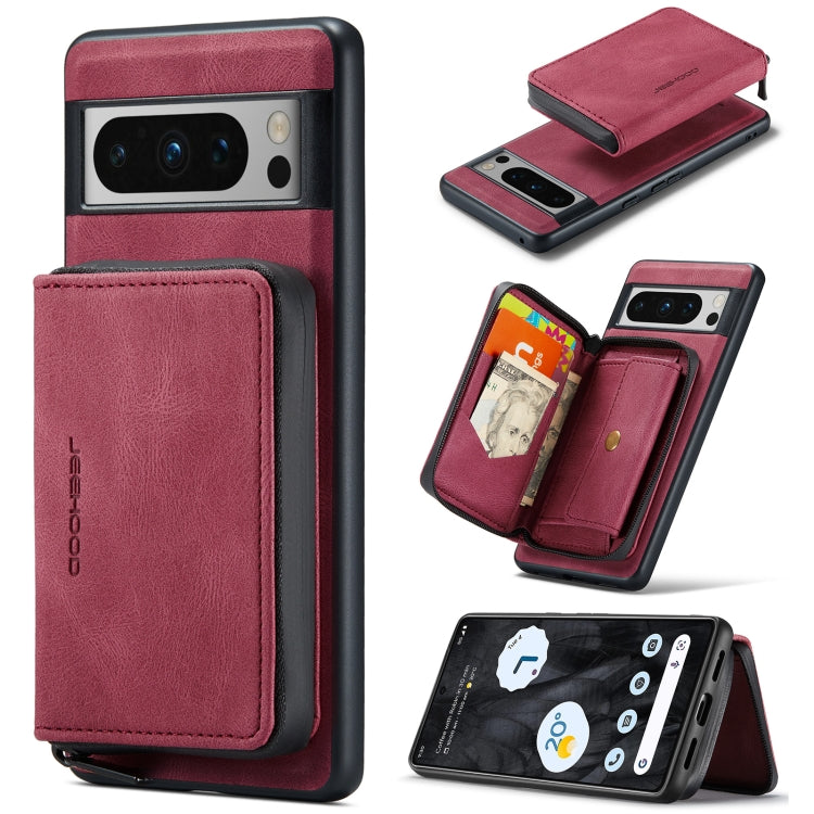 For Google Pixel 8 Pro JEEHOOD Magnetic Zipper Wallet Phone Leather Case